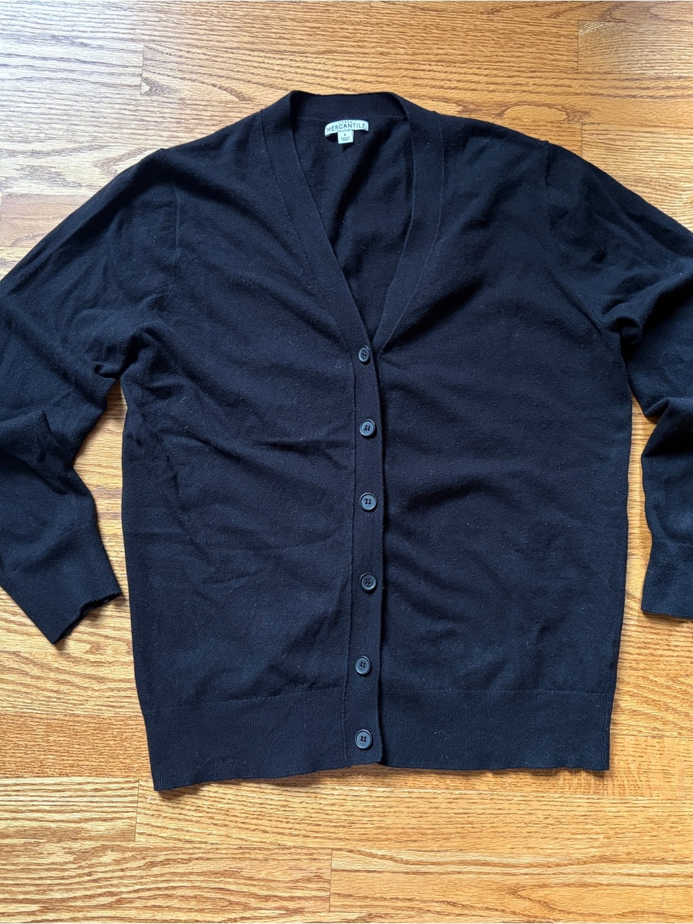 J.Crew Black Cardigan Button Down Wool Sweater Large